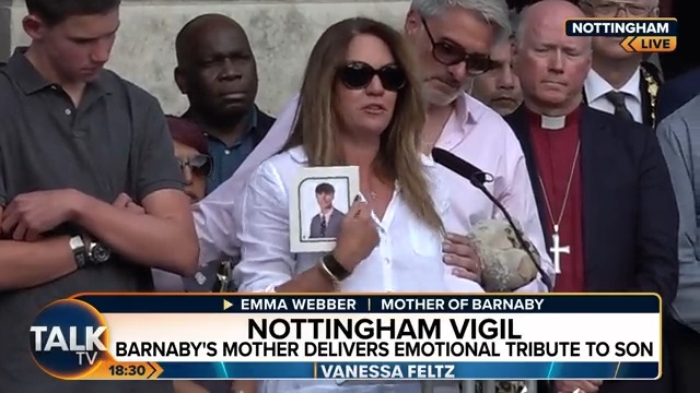 “This evil person is just that. He is just a person. Please hold no hate that relates to any colour, sex or religion”. Barnaby Webber’s mother delivers a powerful tribute to her late son. #TalkTV | #Nottingham