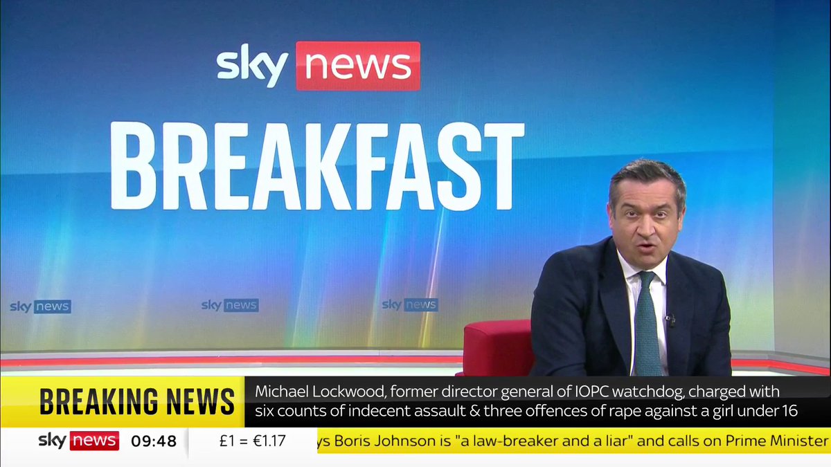 BREAKING: Michael Lockwood, the former director of the IOPC watchdog, has been charged with six counts of indecent assault and three offences of rape against a girl under 16. 📺 Sky 501, Virgin 602, Freeview 233 and YouTube