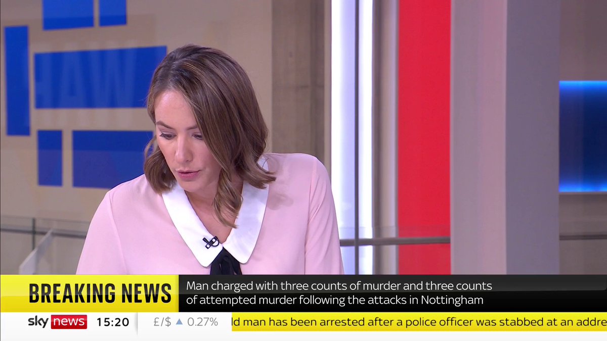 BREAKING: Man charged with three counts of murder and three counts of attempted murder following the attacks in Nottingham. 📺 Sky 501, Virgin 602, Freeview 233 and YouTube