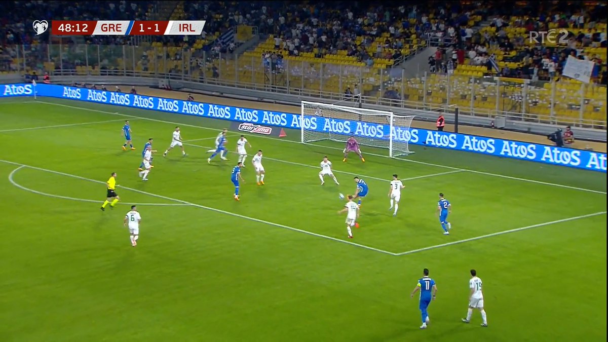 Disastrous start to the second half for Ireland as Masouras finds the bottom corner after being played in by Greece captain Bakasetas. #Euro2024 #GREvIRL #RTESoccer 📺 Watch: 📻 Listen: 📱 Updates: