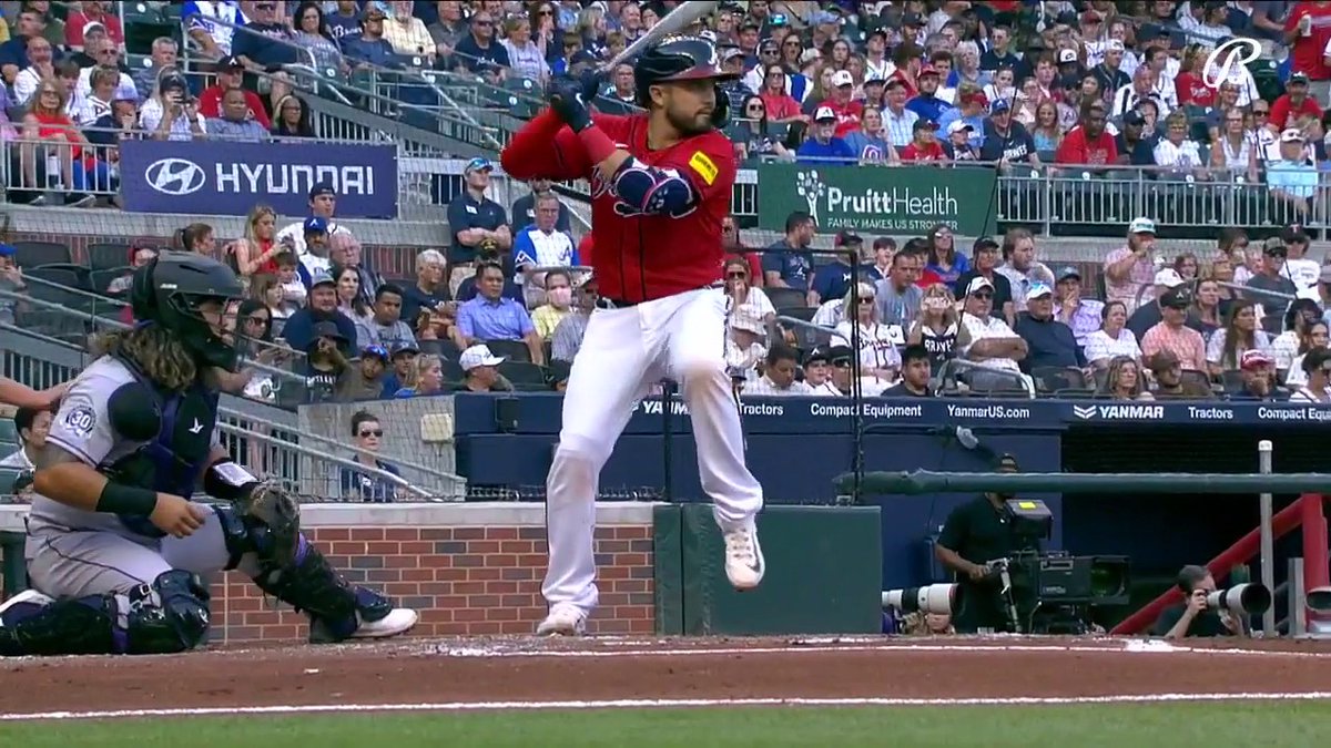 474 FEET 😱 Travis d'Arnaud put a baseball into a orbit.