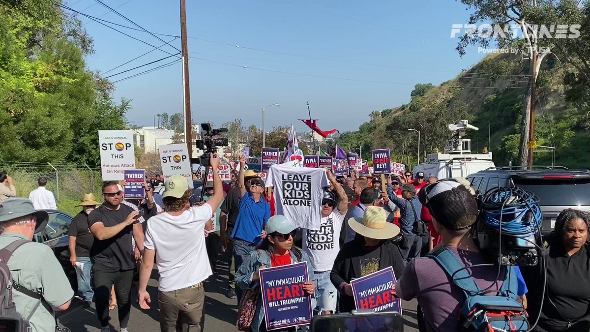 LOS ANGELES- Thousands of Catholics are now marching toward the front of Dodger Stadium chanting “Save Our Children!” Catholic organizers shared they wanted to make a stand for Christ where everyone could see them: