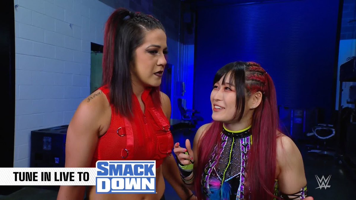 Wait a second?! IYO SKY just accepted a match on Bayley's behalf with Bayley's spot in the #MITB Ladder Match on the line 😱 #SmackDown