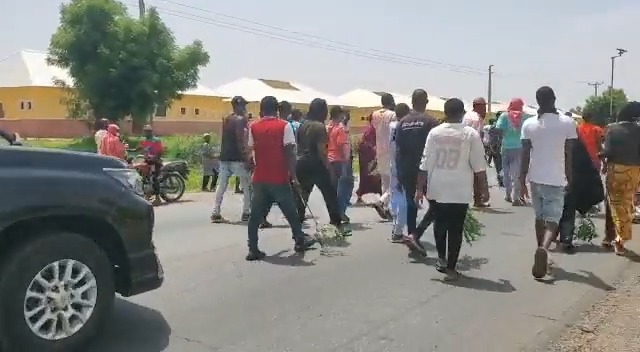 Happening Now: Students of Federal University Gusau protest over incessant student abductions. #CTVTweets
