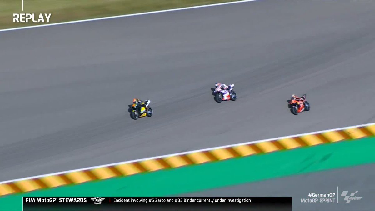 The last-lap incident between Johann Zarco and Brad Binder is currently under investigation ⚠️ #GermanGP 🇩🇪