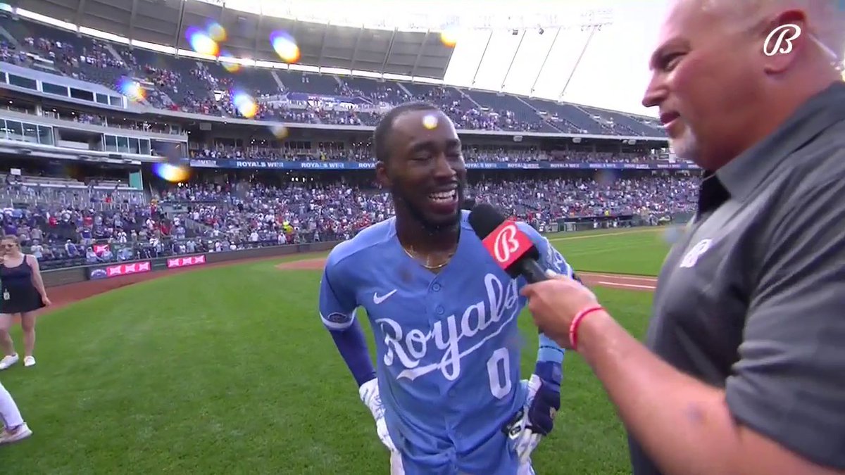 Samad Taylor on his walk-off hit in his MLB debut: "This is something you don't even dream of. I have no words. I can just thank God." #Royals