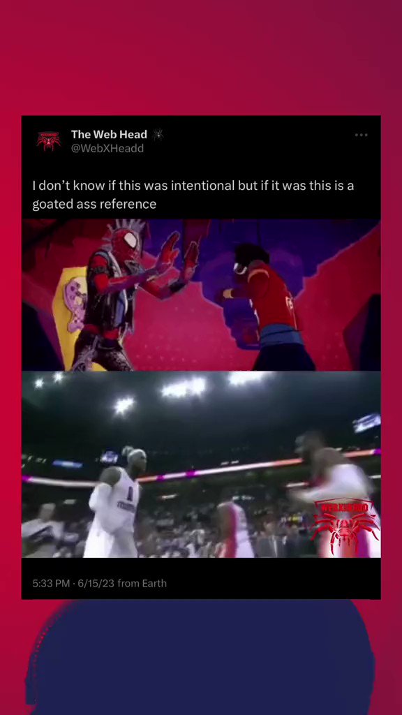 They put LeBron and D Wade’s handshake in Spider-Man: Across the Spider-Verse 🔥