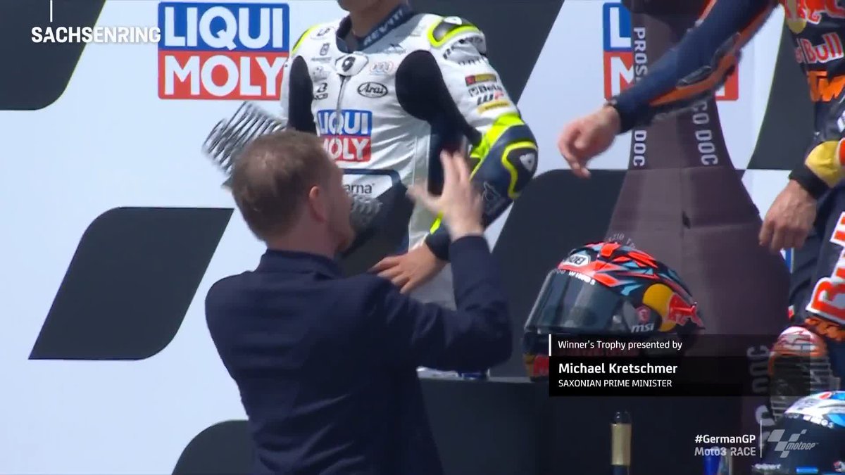 There's nothing quite like lifting the winner's trophy for the first time 🏆🥇 Congratulations, Deniz Öncü! 👏 #GermanGP 🇩🇪