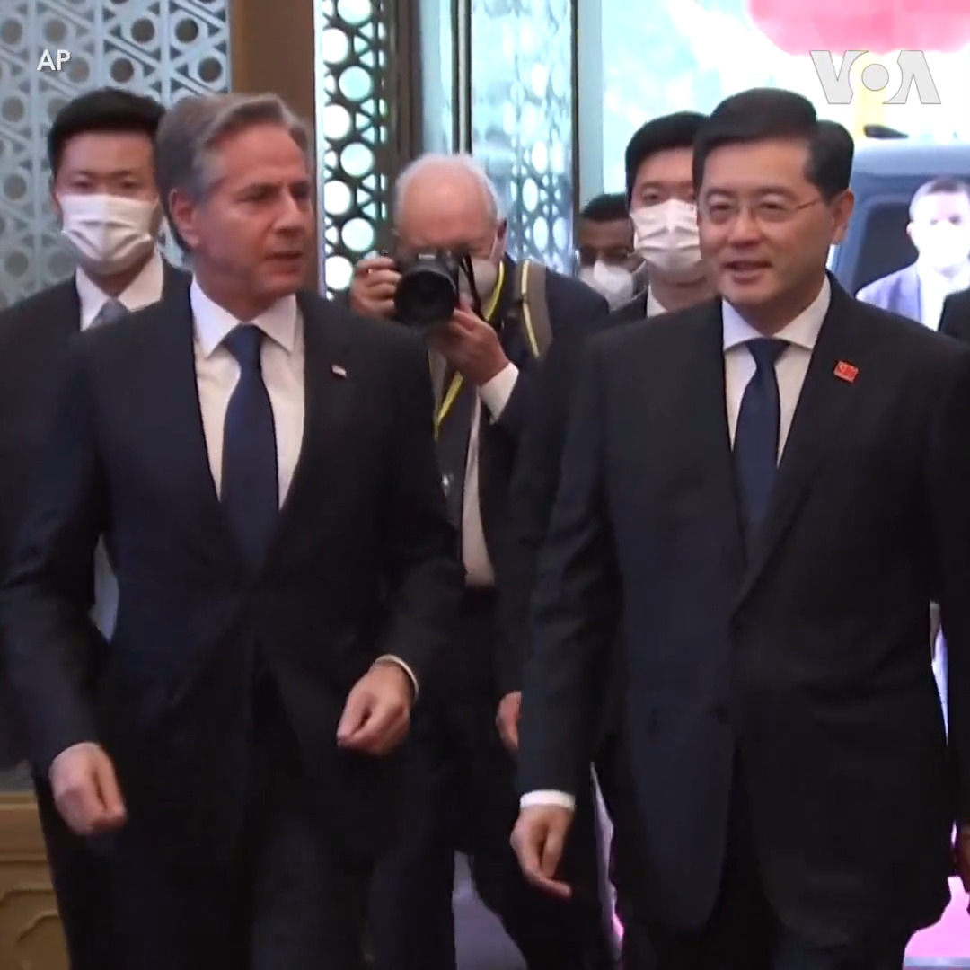 美国国务卿布林肯18日在北京与中国外长秦刚会面。 报道：