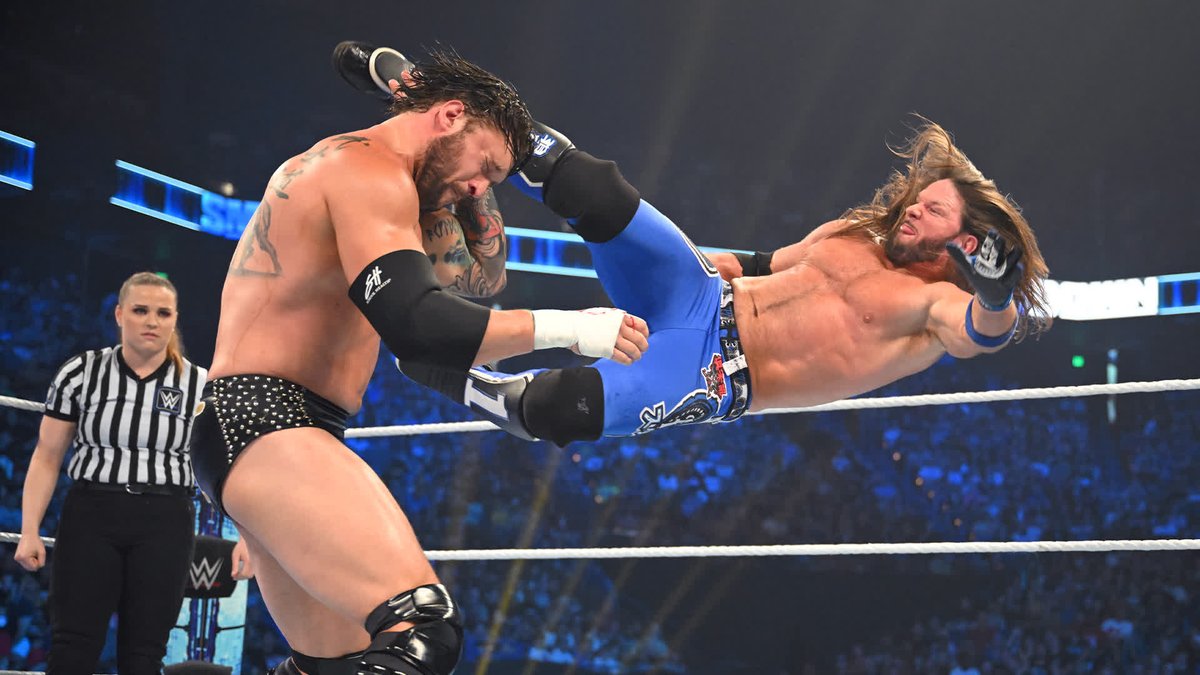 .Kevin Robert Kesar and Scarlett Bordeaux team up to take on AJ Styles and Big Meech 미친 in a Mixed Tag Team Match. #SmackDown
