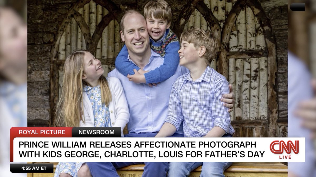 In honor of Father's Day, the Prince and Princess of Wales have released a picture of William with his three children.