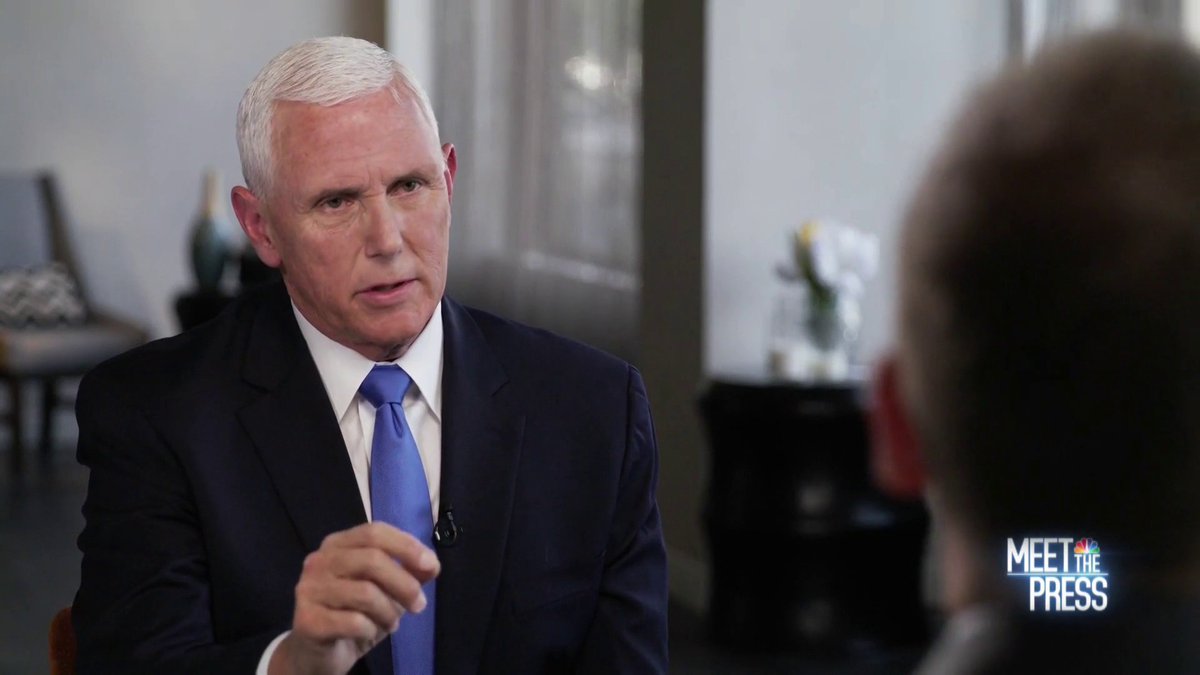 WATCH: Fmr. VP Mike Pence dodges defining equal treatment under the law after criticizing the DOJ’s indictment of Trump. Chuck Todd: “There’s a difference between equal treatment and equal outcomes. Are you looking for an equal outcome or equal treatment?" Pence: “Chuck.”