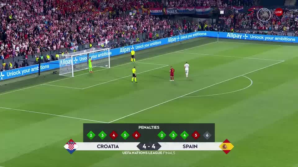 Croatia: ✅✅✅❌✅❌ Spain: ✅✅✅✅❌✅ Dani Carvajal casually buries the penalty that hands Spain their first major trophy since 2012 🏆 #NationsLeague