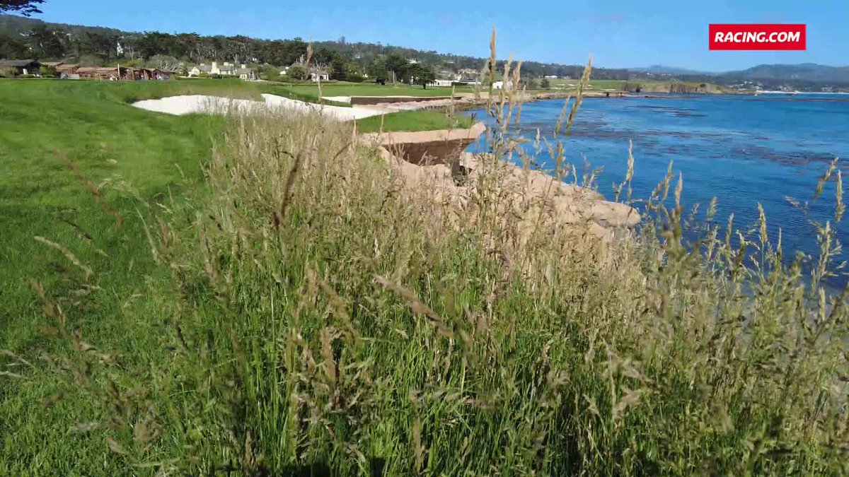 How would the 🐐 have fared at the US Open? 🏌️♂️ Check out Damien Oliver's tee shot on the world-famous 7th hole at Pebble Beach 😲