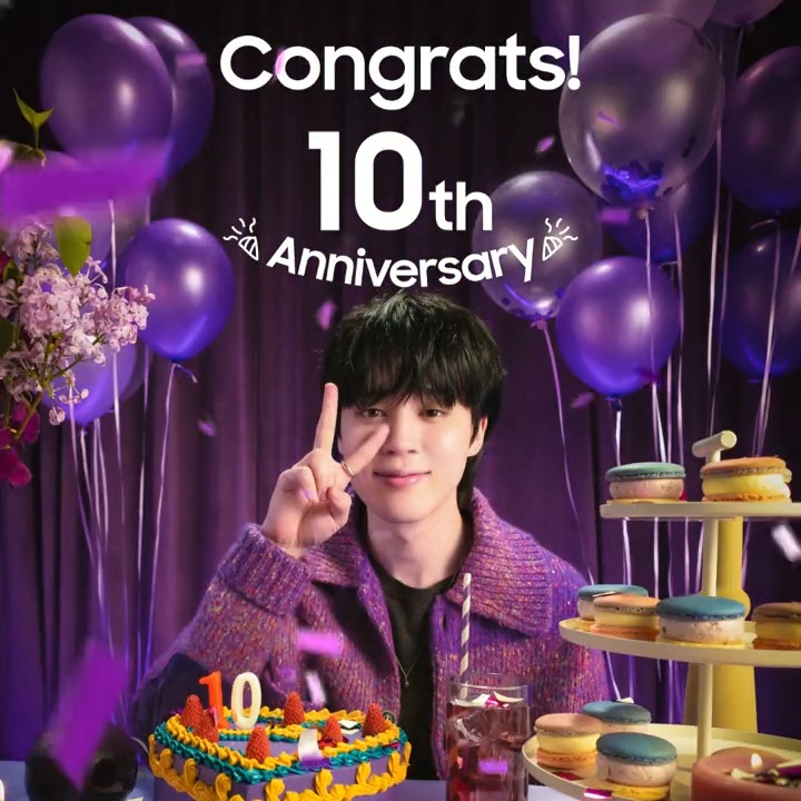 Time flies — happy 10-year anniversary 방탄소년단 and shoutout to all the fans! 💜 We’re celebrating today with you. 🫰 Tap the 💜 to show some love! #10yearsofBTS #BTS10thAnniversary #GalaxyxJimin #GalaxyS23