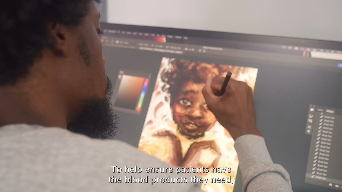 For #WorldSickleCellDay, we’ve partnered with artist NIKKOLAS SMITH to raise awareness of sickle cell disease, its extreme pain & how blood transfusions can help. ▶️ He created a piece titled “Transfusion” after speaking with multiple sickle cell warriors about their daily struggles.