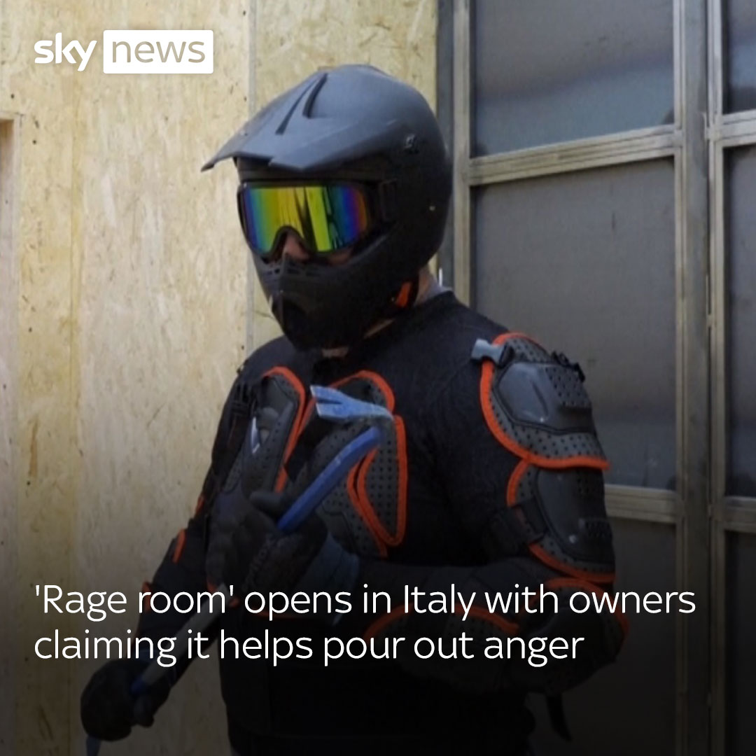 People have been paying to smash out their anger in a so-called 'rage room' in Rome. Latest videos: