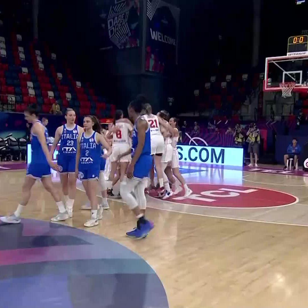 Dare to dream, and history might happen. Montenegro 🇲🇪 take down Italy 🇮🇹 for a ticket to the #EuroBasketWomen 2023 Quarter-Finals! 🎟️