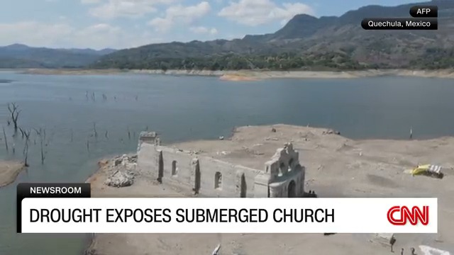 A Roman Catholic Church in Mexico is now fully visible due to droughts and heat waves, after having been submerged for some 60 years