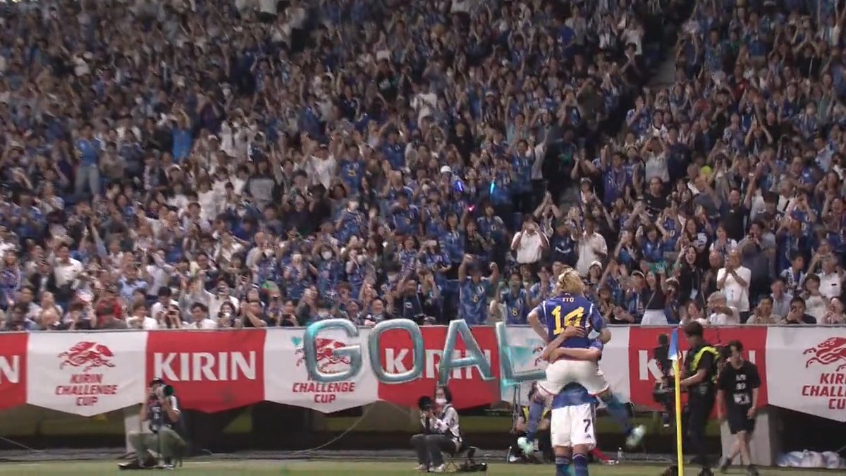 #キリンチャレンジカップ 2023🏆 🇯🇵 #サッカー日本代表 vs ペルー🇵🇪 #三笘薫 から #伊東純也 へラストパス⚽️ 落ち着いてゴールへ流し込む✨ 📺地上波 #TBS 系列で放送中‼️ 📱TVerでもLive配信💻 #夢への勇気を #jfa #daihyo