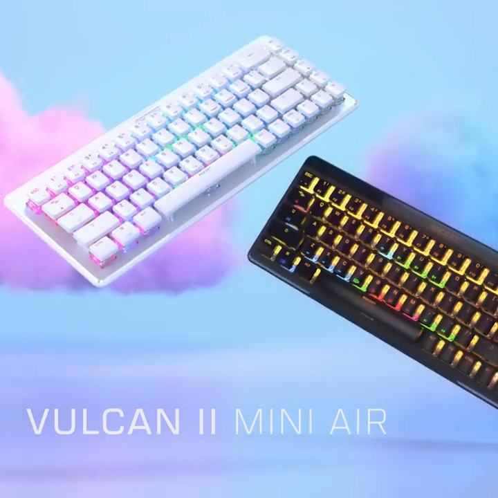 No wires? No Problem 😎 Introducing the Vulcan II Mini Air ⌨️ 🤏 65% Form Factor 📶 Stellar Wireless + 3 unique Bluetooth channels 🔋 Up to 750 hours battery life 🧠 Dedicated Smart Keys Pre-Order now: