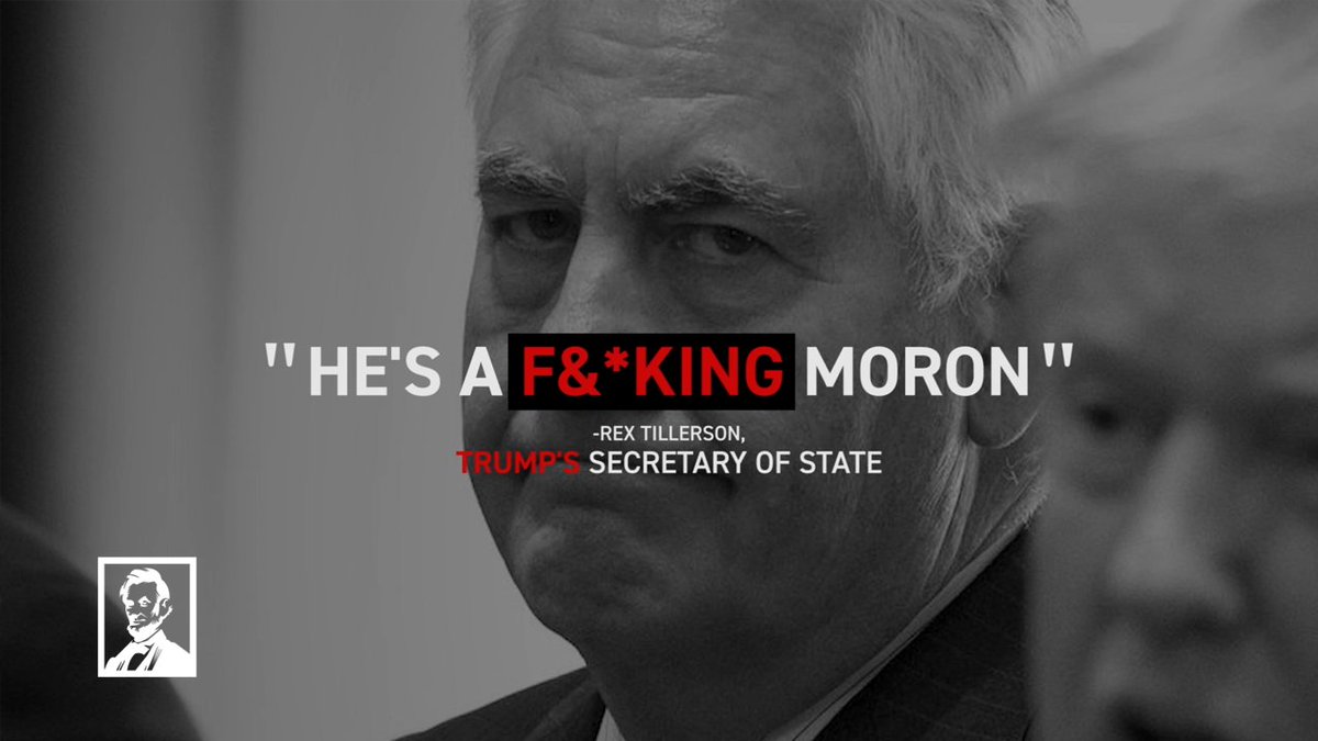 “He is a f&*king moron” - Rex Tillerson, Trump’s former Secretary of State “He’s an idiot” - John Kelly, Trump's Chief of Staff “He tries to divide us” - Gen. James Mattis, Trump’s Secretary of Defense And these are just the people closest to him.