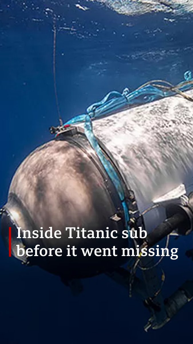 This is what it’s like inside the missing Titanic tourist submersible. In 2022, the BBC filmed inside the OceanGate Titan sub, which went missing this week during a dive to see the wreck 3.8km below the surface 🎧