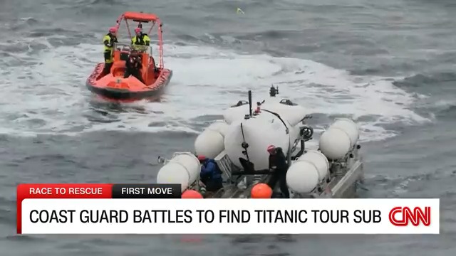 While a lot of the search for the missing Titanic tour submersible has been focused on the surface of the water, the team now has underwater search capability on scene, said US Coast Guard First District Commander Rear Adm. John Mauger