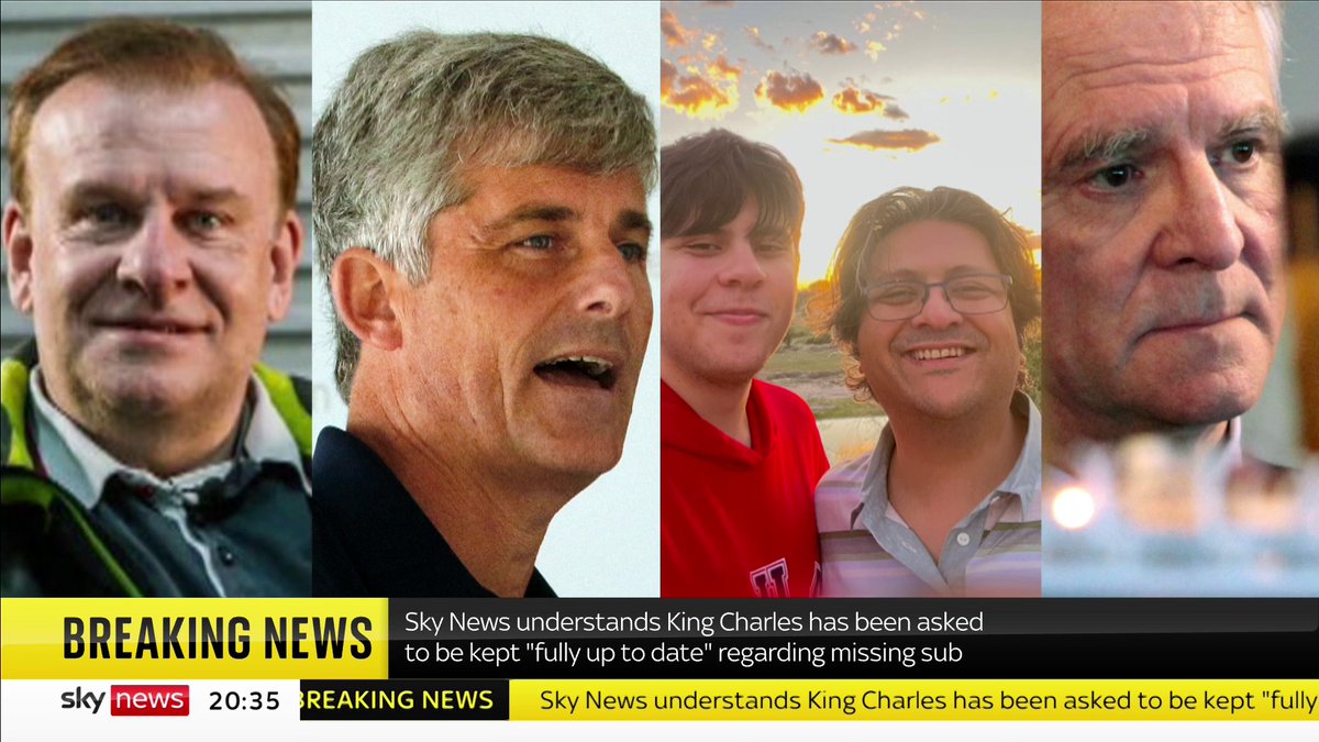 BREAKING: King Charles has asked to be kept "fully up to date" with the ongoing search for those on board a missing submersible. Latest: 📺 Sky 501, Virgin 602, Freeview 233 and YouTube