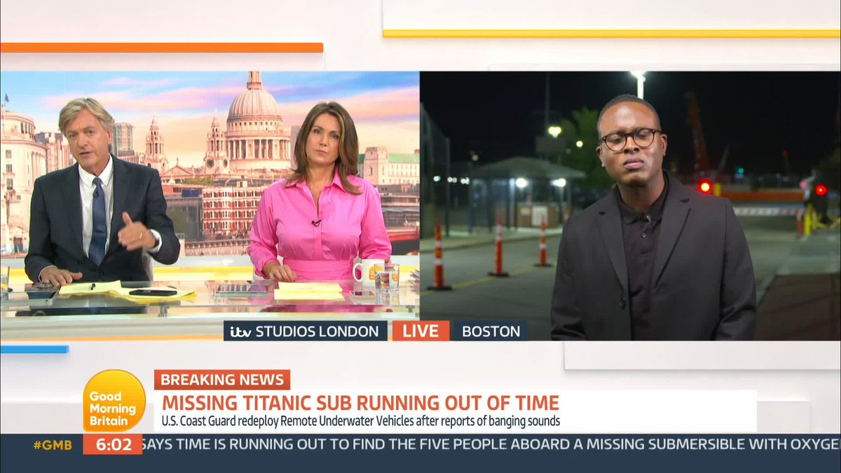 Reports suggest Canadian aircraft has heard 'banging sounds' have been detected in the search for the Titanic submarine. Oxygen is expected to run out tomorrow morning. 'Is this the first glimmer of hope?' Noel Phillips has the latest.
