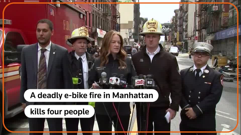 At least four people were killed and two injured after a fire broke out at an e-bike repair shop in Manhattan, officials said