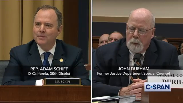 👀Complete exchange between @RepAdamSchiff & Durham. Schiff: Really the son of a presidential candidate gets calls all the time from a foreign government offering dirt on their opponent? Durham: "I don't think this situation is unique in your experience."