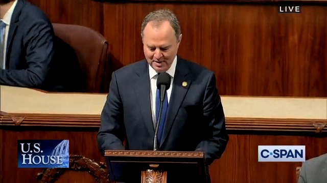 Russian Collusion Truther Adam Schiff on his potential censure by the House of Representatives: "You honor me with your enmity, you flatter me with this falsehood."