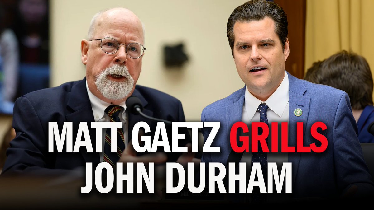 🔥 MUST WATCH: @RepMattGaetz GRILLS Special Counsel John Durham on His “Investigation” Into FBI Corruption & the Russia Hoax "When you are part of the COVER-UP, Mr. Durham, then it makes our job harder.”