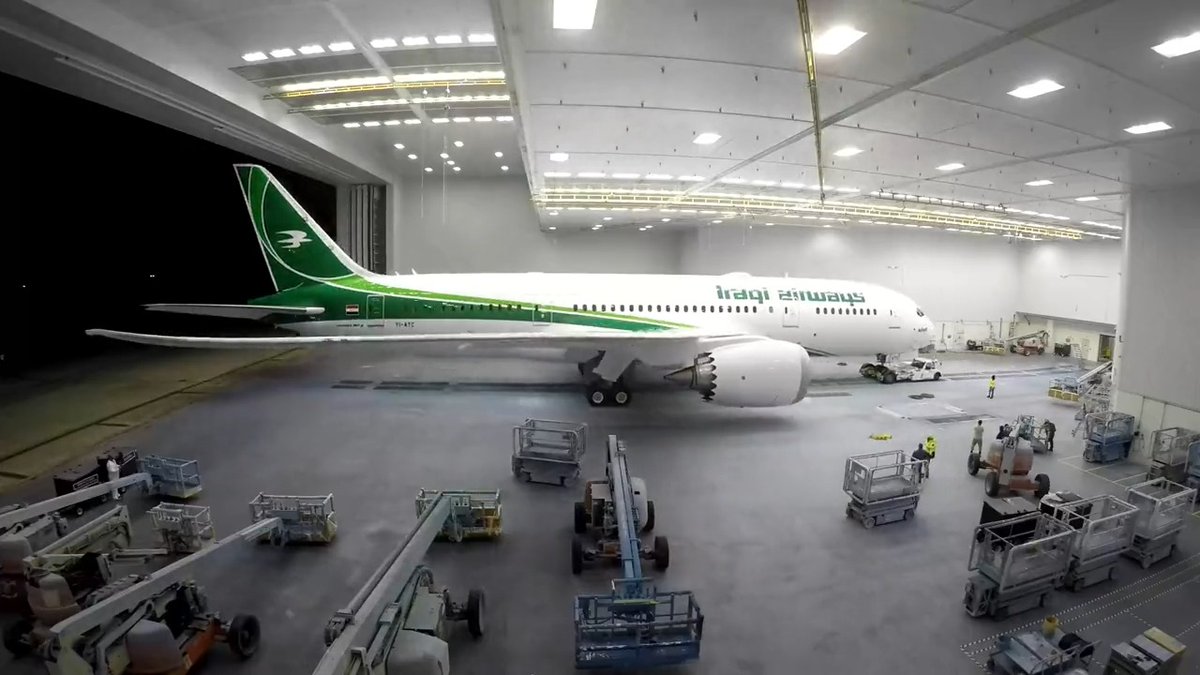 We spy 👀 a 787-8 in #IraqiAirways livery! 😆 Leaving We Are Boeing SC for Baghdad, this #Dreamliner is the first 787 for Iraqi Airways. In total, they'll receive 10 787-8 Dreamliner airplanes. Isn't she a beauty?!