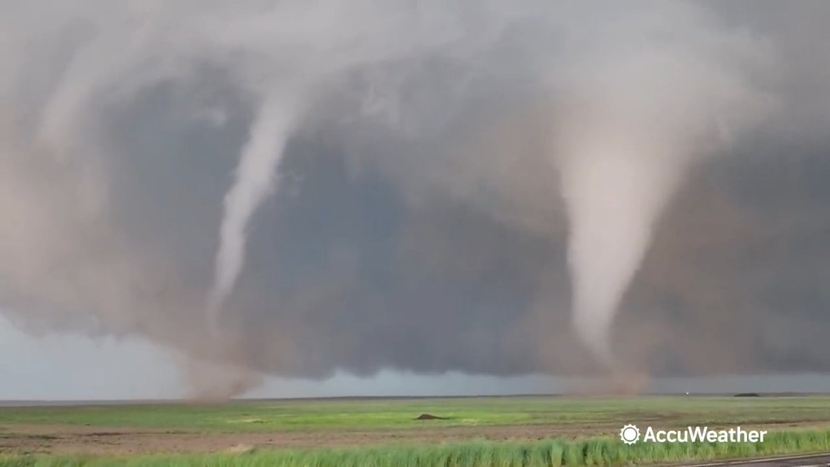 Remarkable. 😧 AccuWeather's @TonyLaubach captured this incredible video of side-by-side tornadoes forming in Washington County, Colorado, this afternoon. #COwx