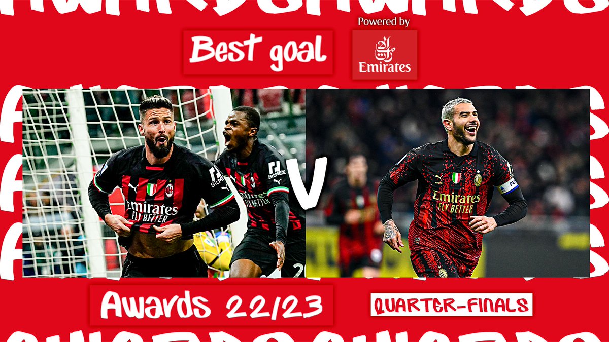 🗳 Emirates Goal of the Season: the quarter-finals continue with Olivier Giroud 🆚 Theo Hernandez. Which deserves to go through? #SempreMilan
