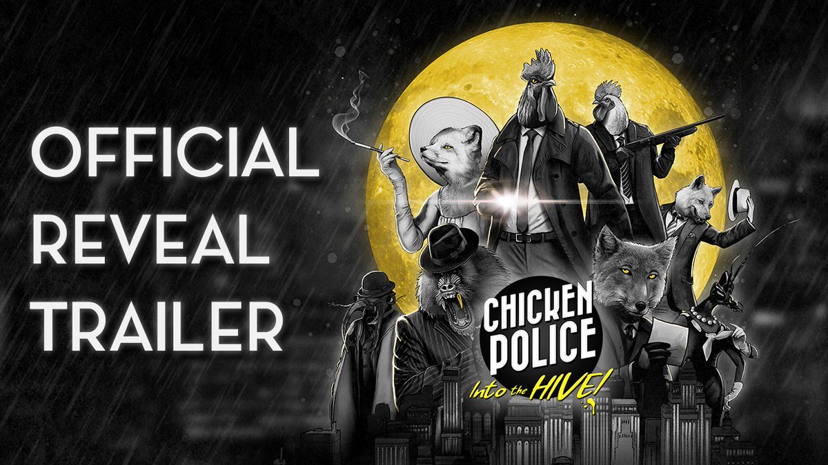 🐔 Join the hensome detective duo Sonny and Marty as their new investigation takes them into the bug-ridden cluckin’ underworld of Clawville! 📽 Watch the Reveal Trailer for Chicken Police – Into the HIVE! 🔁 Retweet to help spread the word! #ChickenPolice #indiegame #indiedev