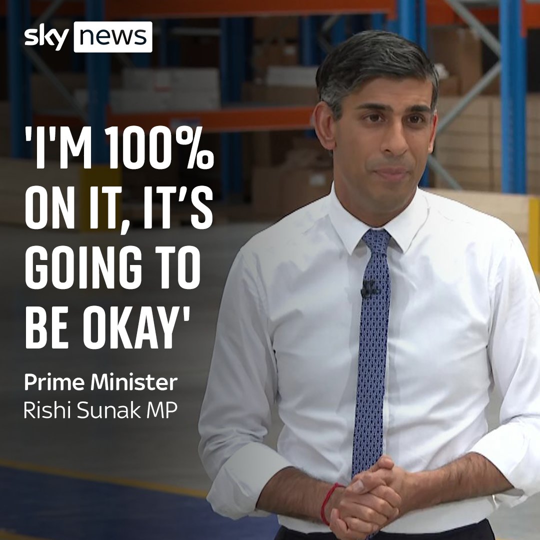 Prime Minister Rishi Sunak said he understands that people will feel 'anxiety' following interest rate hike, adding that he's '100% on it' and it's 'going to be okay'.