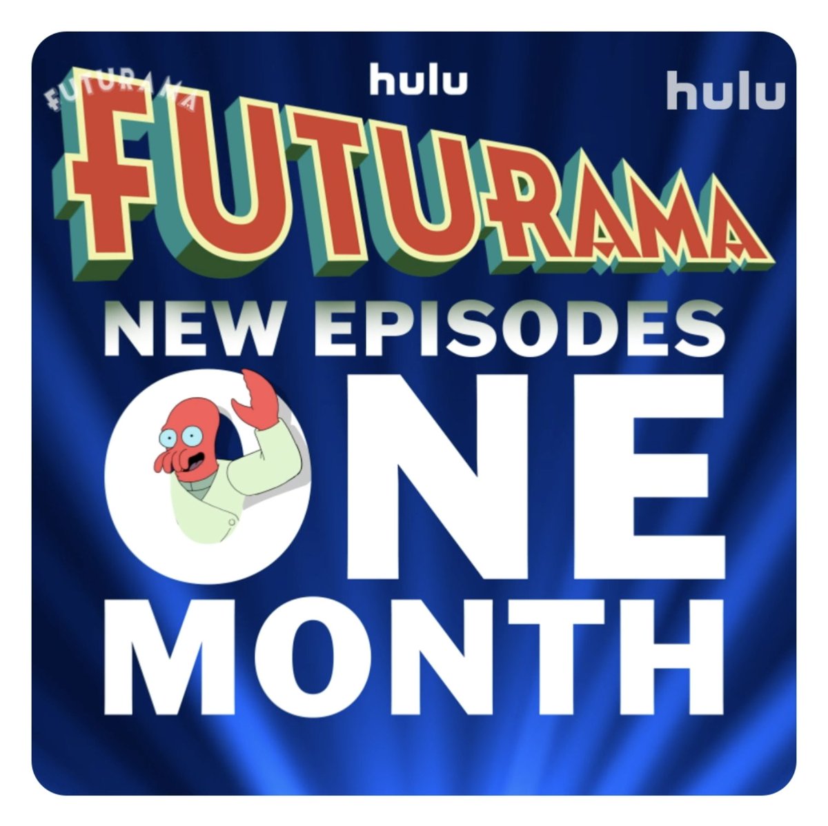 Let's go alreadddddy! New episodes of Futurama premiere in ONE MONTH on Hulu. 🚀 See you July 24.