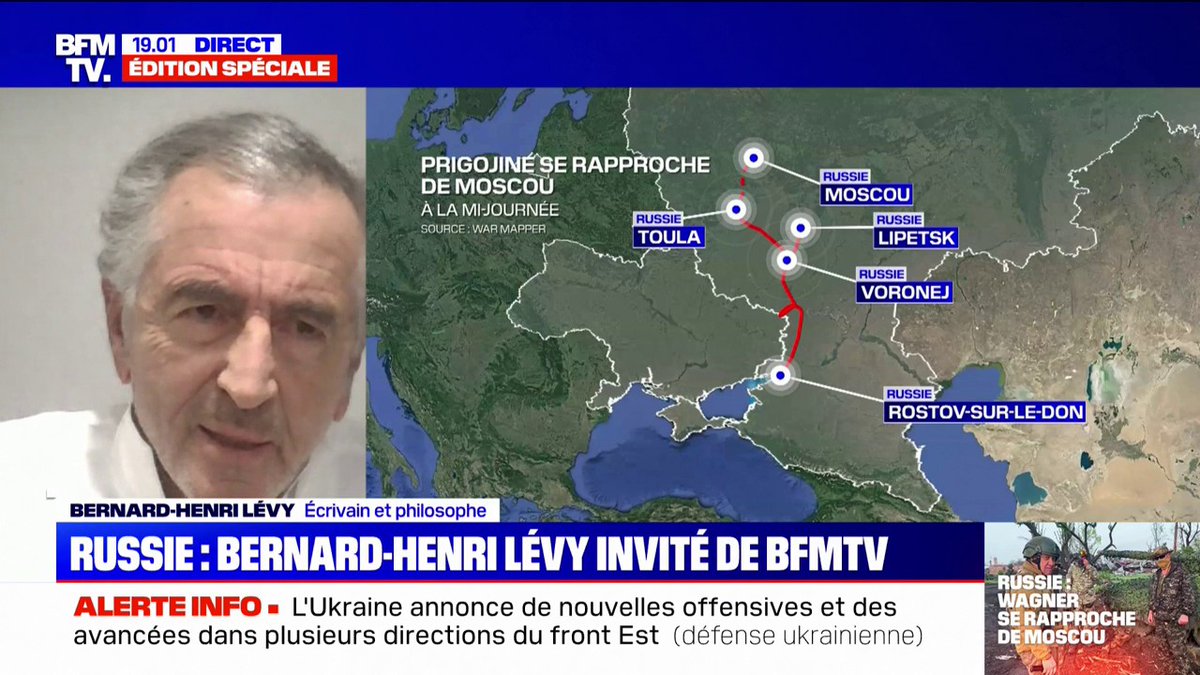 Bernard-Henri Lévy: "Prigojine était, depuis des semaines et des mois, en train de préparer son coup d'état"