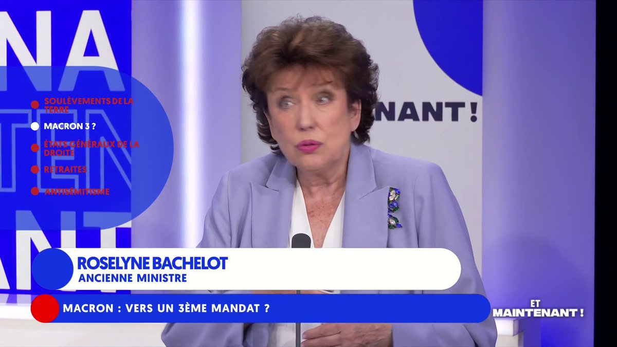 #Ferrand "Tout le monde est d'accord pour une troisième candidature de #Macron : ceux qui veulent le réélire et ceux qui veulent le battre. Car les opposants seraient déçus de ne pas pouvoir lui régler son compte en 2027" Roselyne Bachelot Replay #EtMaintenant