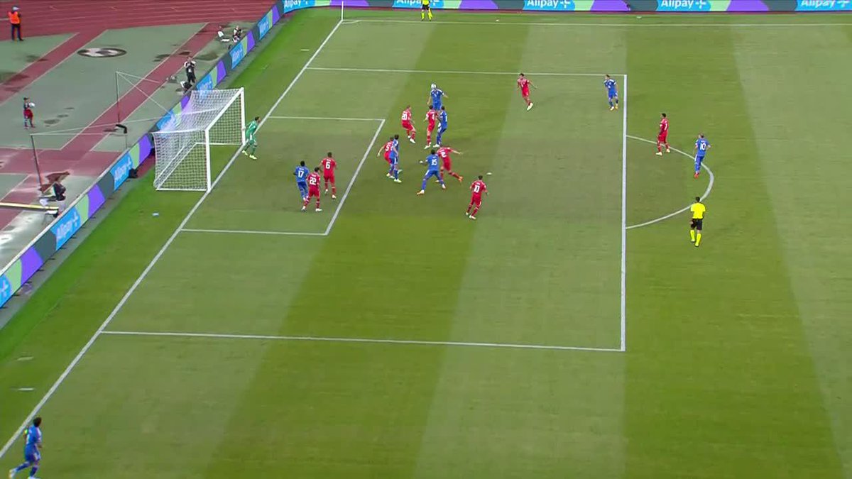 A perfect corner from Sandro Tonali finds Lorenzo Pirola who heads it home. 💥 A great start to Italy's second U-21 Euro match.💫