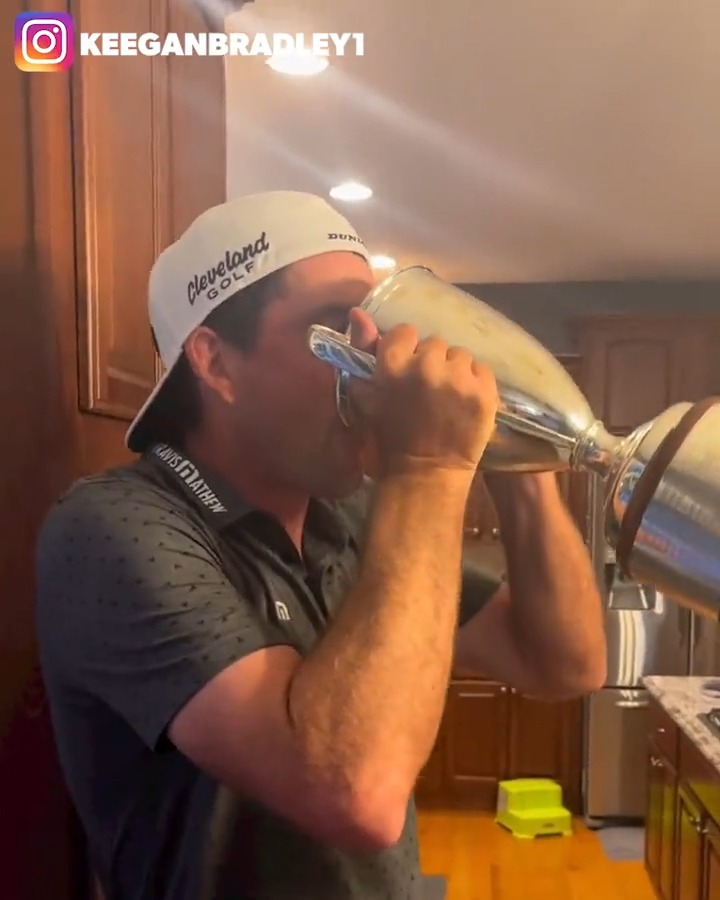 Let the celebrations begin ๐บ Keegan Bradley | TravelersChamp