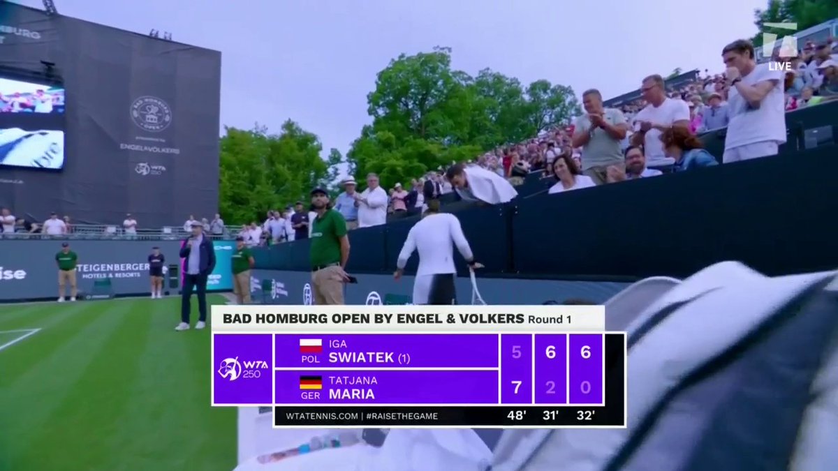 dialed in ☎️ Iga Świątek fights back to take down Maria 5-7, 6-2, 6-0! #BadHomburgOpen
