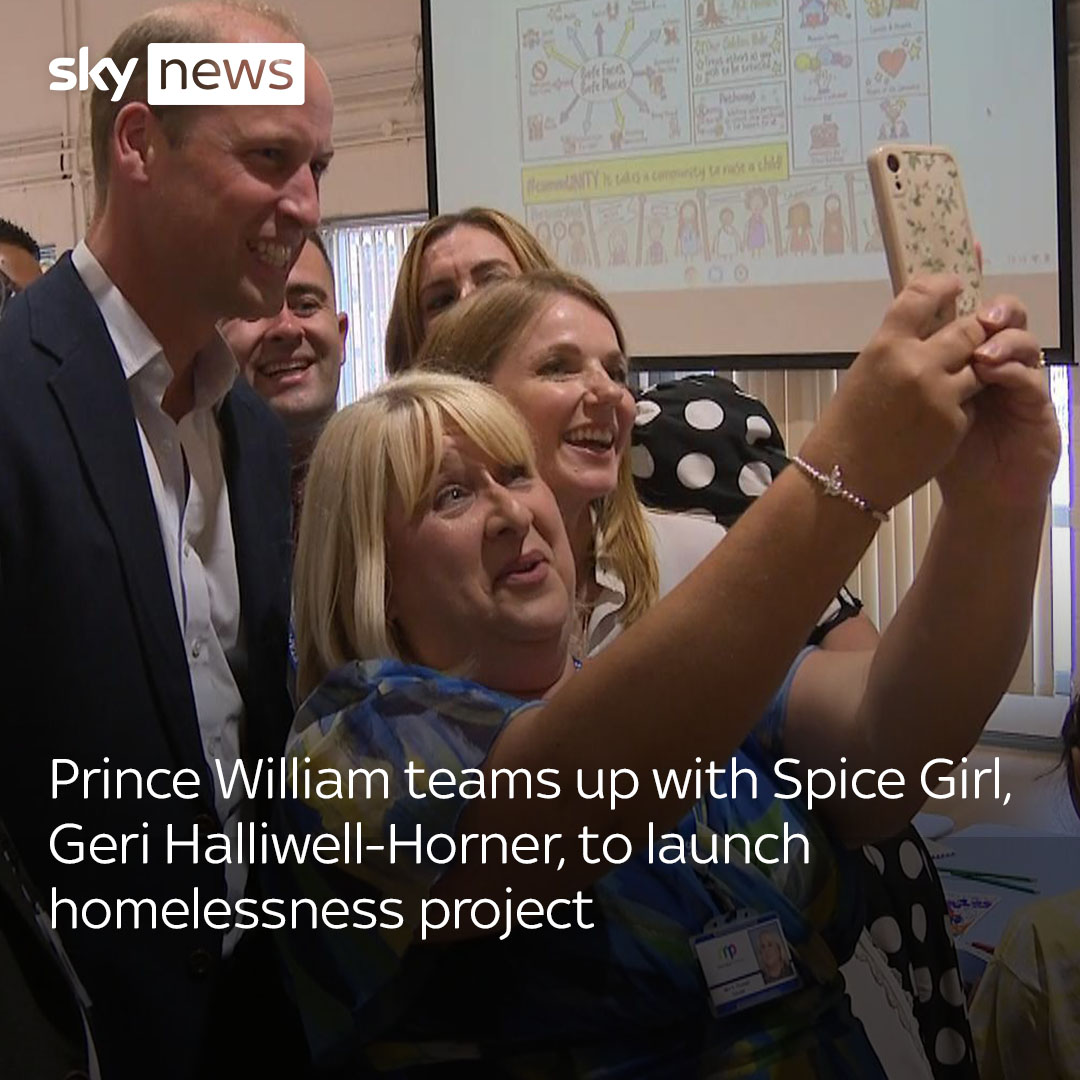 Prince William teams up with Spice Girl, Geri Halliwell-Horner, to launch homelessness project in Newport, South Wales. More below 👇