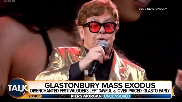 "It felt a bit karaoke to me the whole thing, if I'm honest." Piers Morgan expresses his disappointment at Elton John's use of an autocue at Glastonbury Festival. Piers Morgan | @RooLockwood | Talk | #PMU