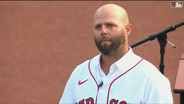 โIf thereโs one teammate that I would pick to play the rest of my career with, it would be you bro.โ - David Ortiz to Dustin Pedroia (retirement ceremony night).