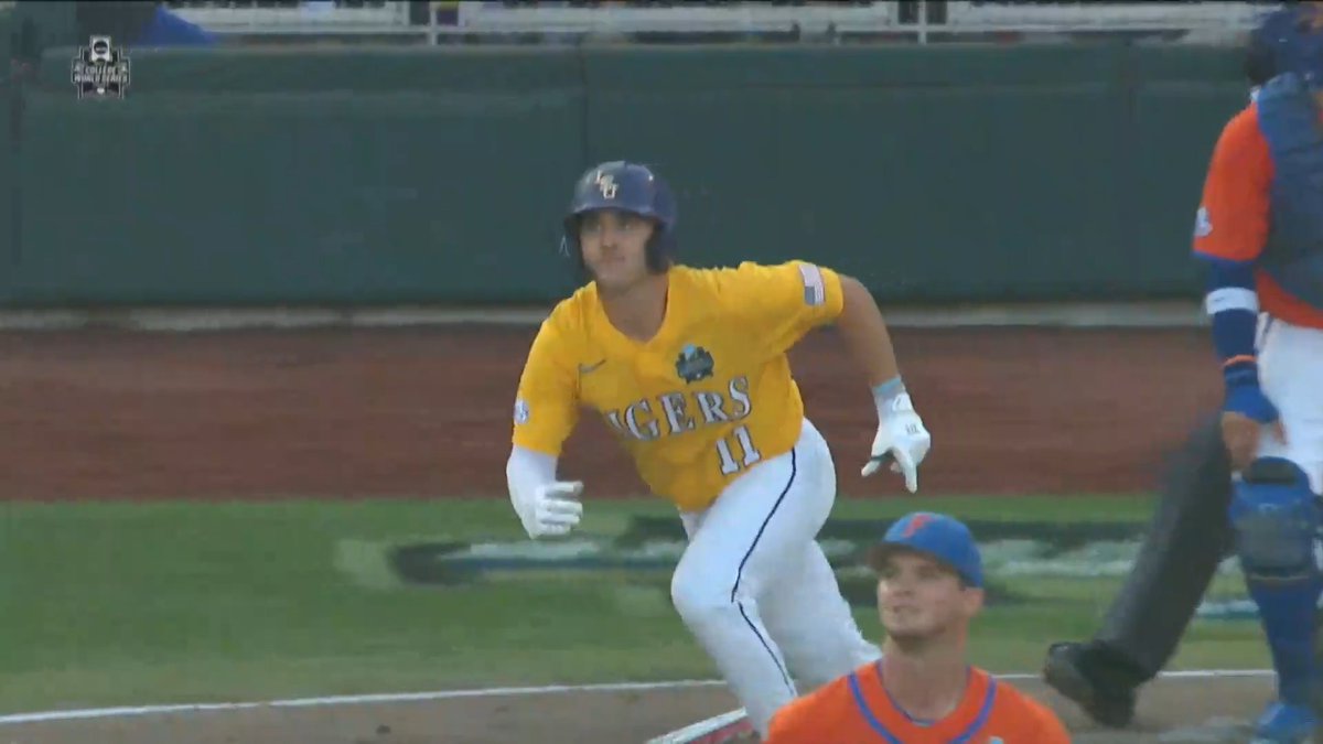 Josh Pearson piercing the night! #MCWS x 🎥 ESPN / LSU Baseball