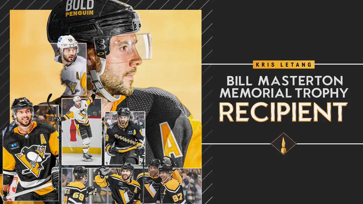 The Bill Masterton Memorial Trophy is awarded to the player who best exemplifies qualities of perseverance, sportsmanship, and dedication to hockey. That player is Kris Letang.